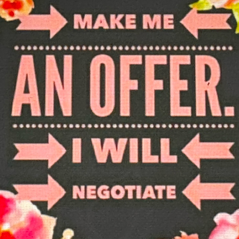 Negotiation Sign - Black and Pink